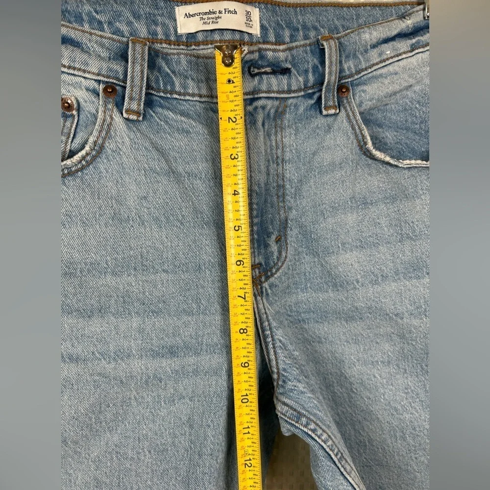 Abercrombie & Fitch The Straight Mid Rise Women Jeans  size 30/10 Blue/ preloved - Picture 9 of 10